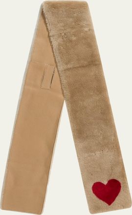 Pologeorgis Heart Lamb Shearling Scarf