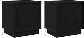vidaXL Vidaxl - Bedside Cabinet 2 pcs Black 44 x 34.5 x 45 cm Engineered wood