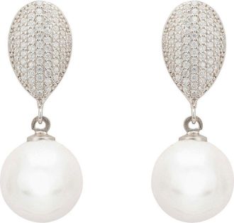 Latelita London Pearl Classic Drop Earrings Silver