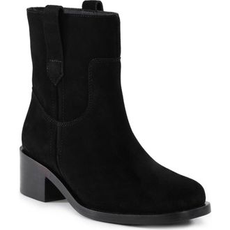 Seychelles Cozy Block Heel Bootie in Black Suede at Nordstrom Rack, Size 11