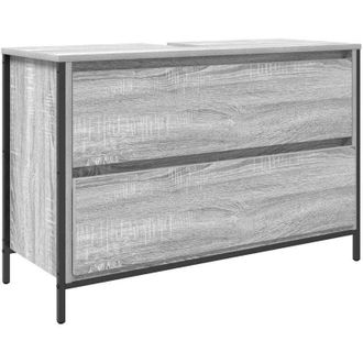 vidaXL Mobile Lavabo da Bagno con Cassetti Grigio Sonoma 90x34,5x60 cm - Vidaxl