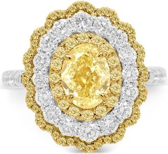 HYT Jewelry 18kt geel- en witgouden ring met diamant - Zilver