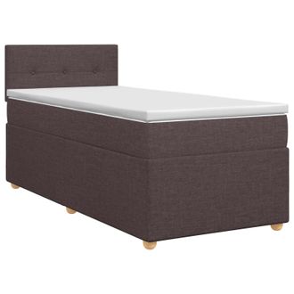 vidaXL Letto Box Spring Con Materasso Marrone Scuro 90 X 190 Cm Vidaxl
