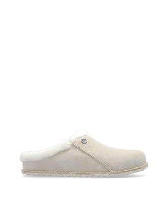 Birkenstock Slippers met afwerking van imitatiebont - Beige