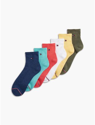 Tommy Hilfiger Mens Quarter-Top Sock 6-Pack - Multi