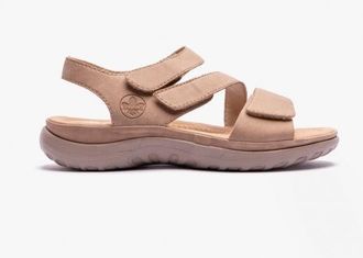 Rieker Womens 64872-62 Ladies Strappy Sandals Beige - Size UK 3.5