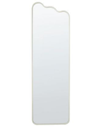 Beliani Beliani - Specchio Da Parete Moderno Con Cornice In Metallo E Ferro Di Forma Irregolare Per Il Soggiorno 45 X 145 Cm Bianco Abzac