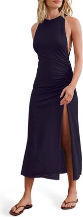 Vix Getty Ruched Cover-Up Maxi Dress in Blue Ocean at Nordstrom, Size X-Small