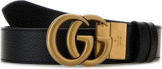 Gucci Black Leather Reversible Belt