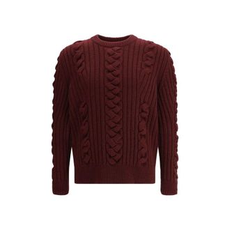 Alexander McQueen Bordeaux Fur Cashmere Mens Sweater