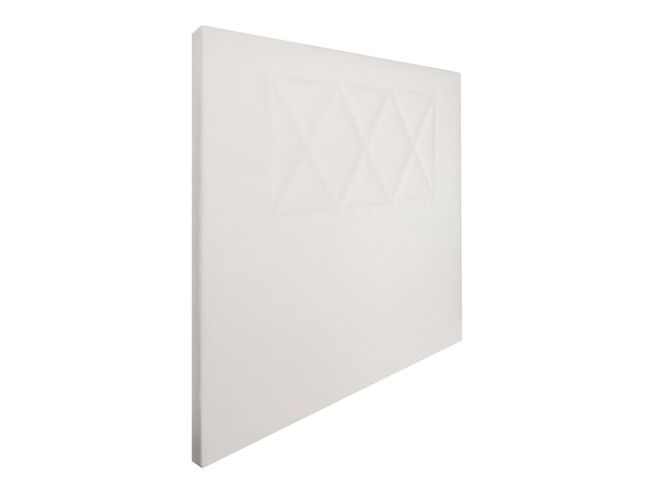 Cabecero ares tapizado en polipiel blanco, 110x110x5cm