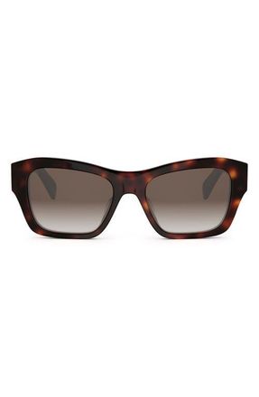 Celine Triomphe 54mm Butterfly Sunglasses in Dark Havana /Gradient Brown at Nordstrom