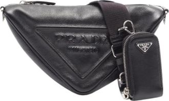 Prada Pre-owned Vintage Crossbody Bag - Dames - Vintage Schoudertas - Zwart - ONE Size - Leer - Vintage