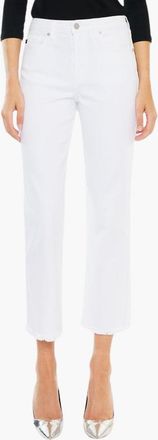 Kancan Zahra High Rise Cropped Straight Leg Jeans in White at Nordstrom, Size 25