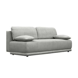 Sweeek Sof&aacute; cama en pana fina con ba&uacute;l de almacenamiento, 3 plazas, gris