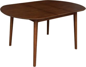 Sweeek Mesa de comedor ovalada extensible de madera, 4-6 asientos, nogal