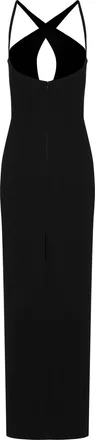 M&ocirc;not Womens Long Black Dress With Elegant Design Polyester