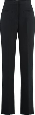 Msgm Cr&ecirc;pe getailleerde broek - Dames - Wijde Broeken - Zwart - S - Leer - Broeken