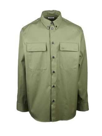 Off-white Military Green Cotton Oversized Shirt