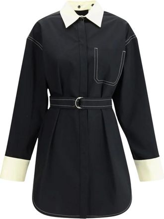 Sportmax Kleedjes, Dames, Zwart, S, Katoen, Myovid 2 Shirt