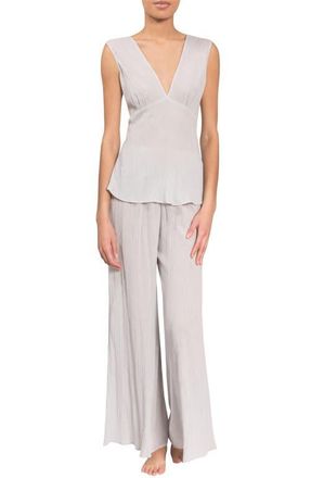 Everyday Ritual Deep V Wide Leg Pajamas in Mist at Nordstrom, Size Xx-Large