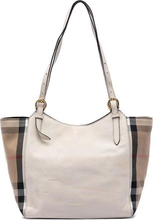 Burberry Pre-owned Burberry Small Leather and House Check Canvas Canterbury Tote Ladies 8MQPCMTSD9DCAPN4