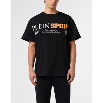 Plein Sport Round Neck T-Shirt Chest Logo in Black/orange at Nordstrom, Size X-Large Eu