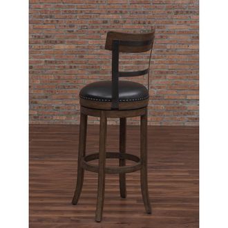 American Woodcrafters Taranto 34 Bar Swivel Stool - Washed Brown