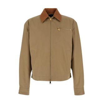 Versace Jassen, Heren, Beige, M, Katoen, Cotton-Canvas Blouson
