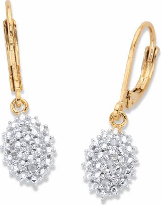Palm Beach Jewelry Pave Diamond Accent 18k Gold-Plated Cluster Drop Earrings