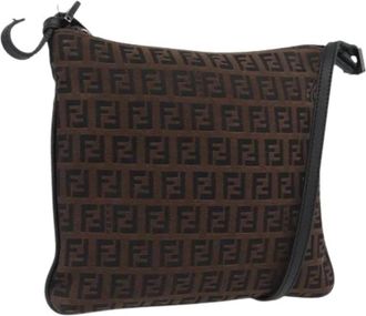 Fendi Pre-owned Vintage Zucchino Canvas Schoudertas - Dames - Vintage Schoudertas - Bruin - ONE Size - Vintage