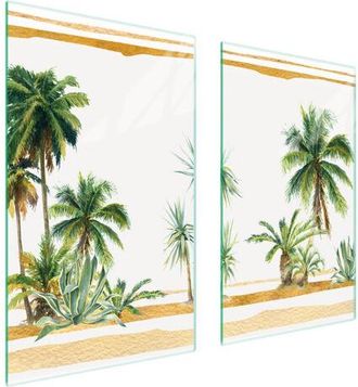 OEM Placa Protectora De Vidrio Para Estufa 75x52 Palmeras