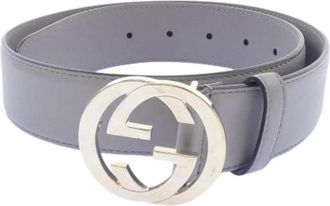 Gucci Pre-owned Vintage Belt - Heren - Vintage Accessoires - Grijs - ONE Size - Leer - Vintage