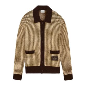 Dr&ocirc;le de Monsieur C&aacute;rdigan de punto gofrado con parche Dr&ocirc;le - Knitwear - Hombre - Marr&oacute;n - XL