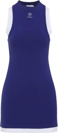 Versace Kleedjes, Dames, Blauw, S, Katoen, Vintage Jurk