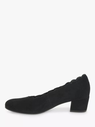 Gabor Womens Gigi Scallop Edge Block Heel Pump In Black