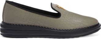 Giuseppe Zanotti Tim logo-lettering loafers - women - Leather - 40 - Grey