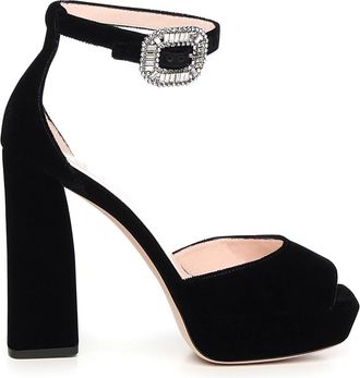Roger Vivier Velvet Platform Sandals