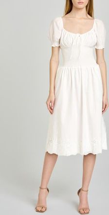 Wayf x Hannah Lovey Porter Dahlia Eyelet Detail Cotton Dress (Nordstrom Exclusive) in Ivory at Nordstrom, Size X-Large