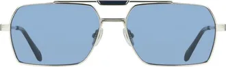 Ferragamo 61mm Navigator Sunglasses in Silver/blue at Nordstrom