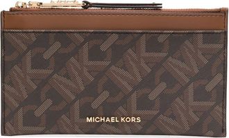 Michael Kors Empire LG card holder - women - Canvas/Cotton/Polyester - One Size - Brown