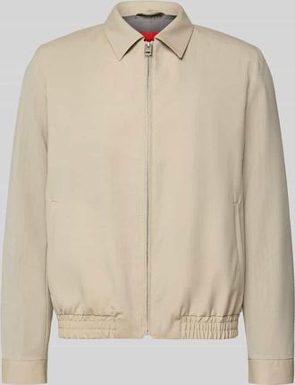 HUGO BOSS Regular Fit Blouson aus Schurwoll-Mix Modell HELLYS251X in Sand, Gr&ouml;&szlig;e 46