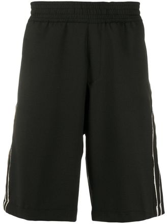 Neil Barrett side stripes track shorts - men - Polyester/Spandex/Elastane/Virgin Wool - 44 - Black
