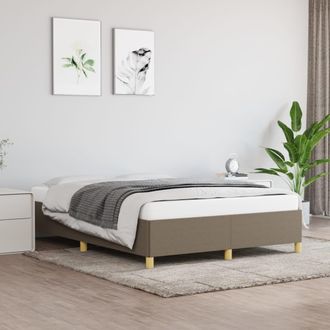vidaXL Cama Sin Colch&oacute;n Tela Gris Taupe 140x200 Cm Vidaxl