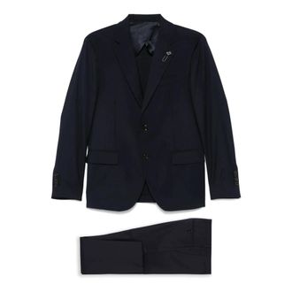 Lardini Pak met speld-detail - Heren - Business pakken - Blauw - 3XL - Wol - Kostuums
