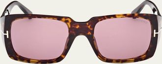Tom Ford Tortoise Square Acetate Sunglasses