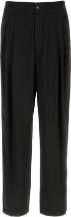 Giorgio Armani Black Viscose Wide Leg Pant