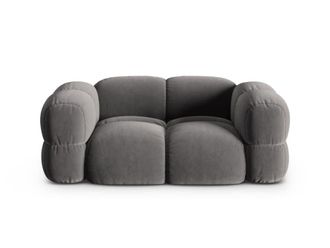 Cosmopolitan Design Sof&aacute; 2 plazas de terciopelo gris