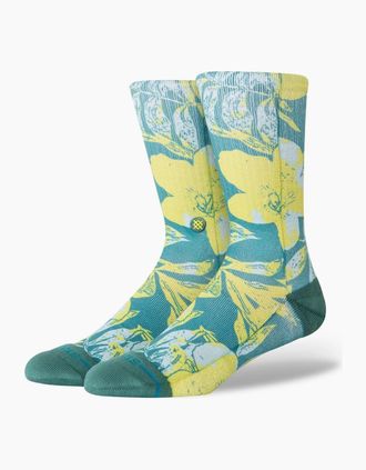 Stance Mens Stance Lihue Crew Socks - Green - Size: 9.5/13/12.5/12/11.5/11/9/16/15.5/15/14.5/14/13.5/10.5/10
