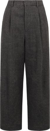 R13 Pantaloni dritti in lino e lana - Grigio